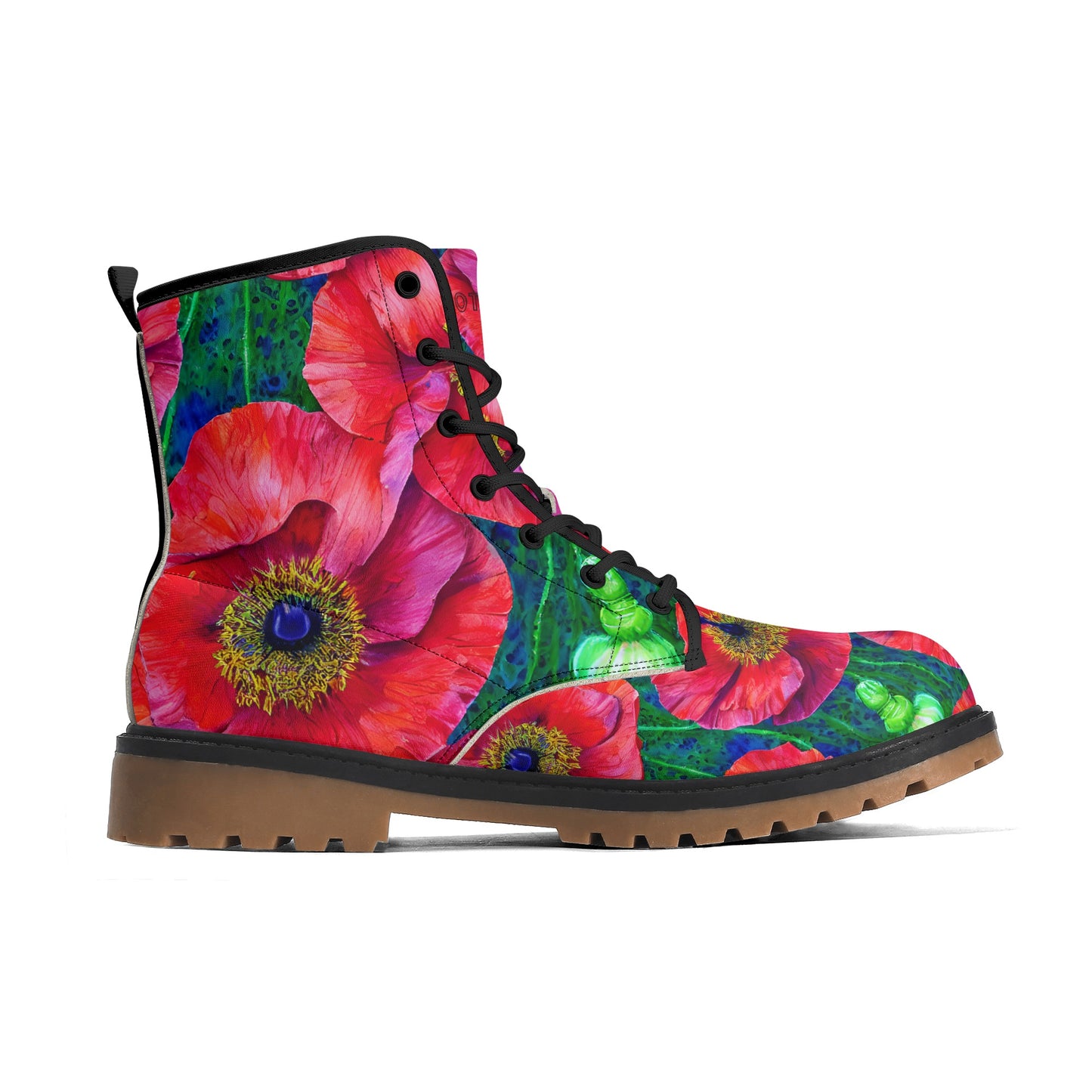 Unisex Fit Pink Poppy Lug Sole Boots