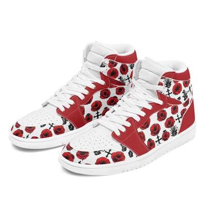 Poppy High Top Leather Skateboard Sneakers - White