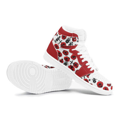 Poppy High Top Leather Skateboard Sneakers - White