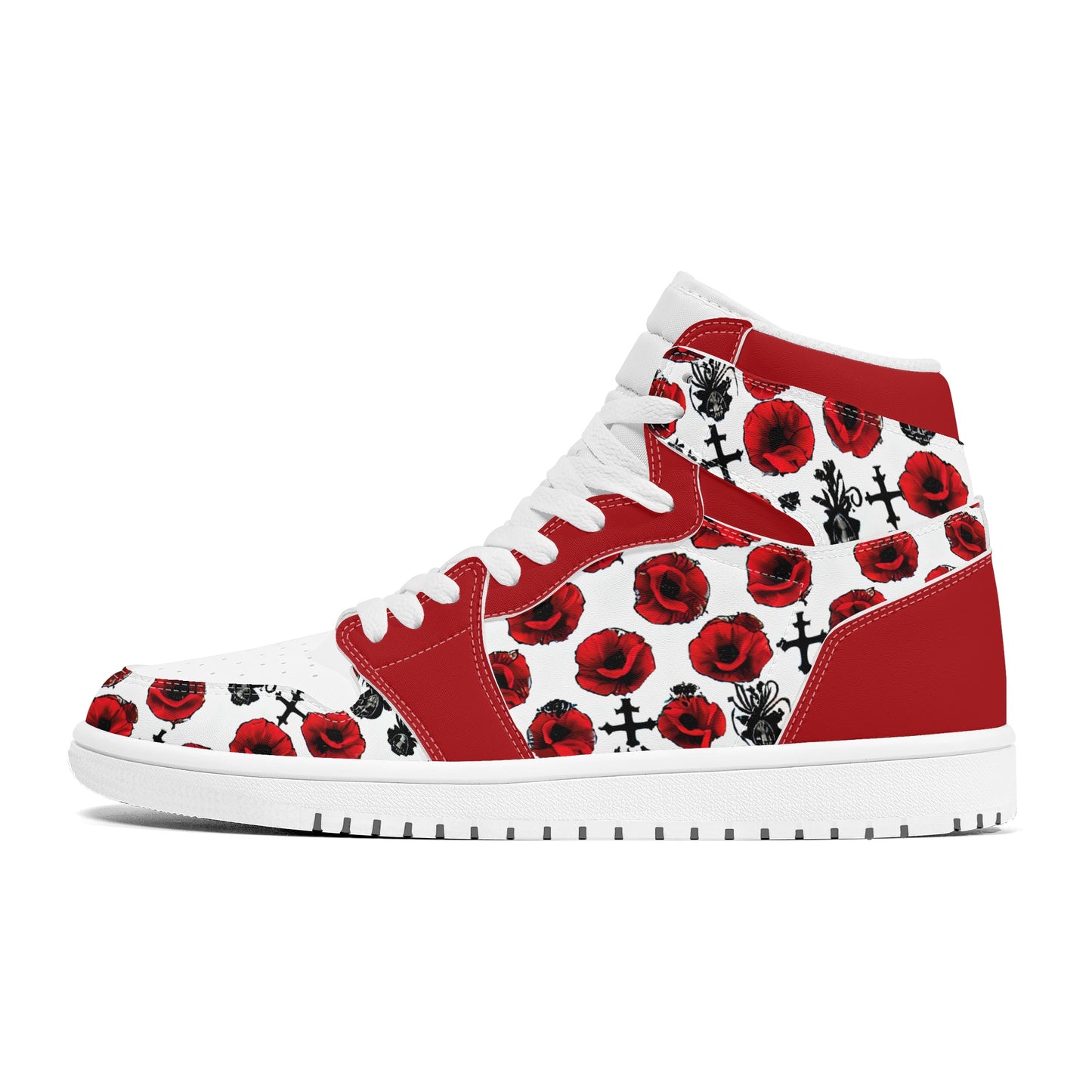 Poppy High Top Leather Skateboard Sneakers - White