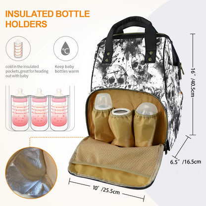 Creepy Zombie Skulls Multi-Function Diaper Bag Backpack