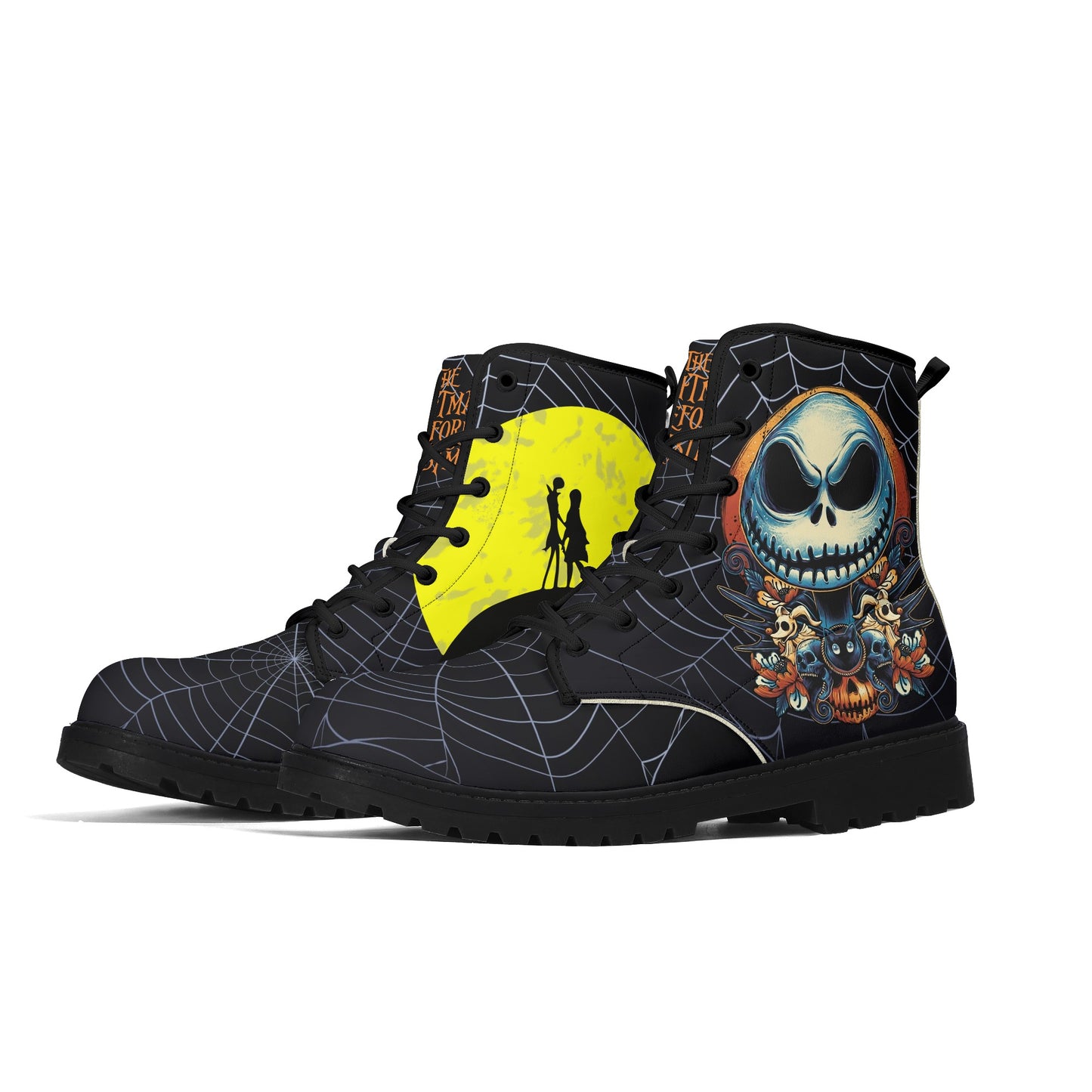 NMBC Jack Skellington Leather Black Outsole Boots