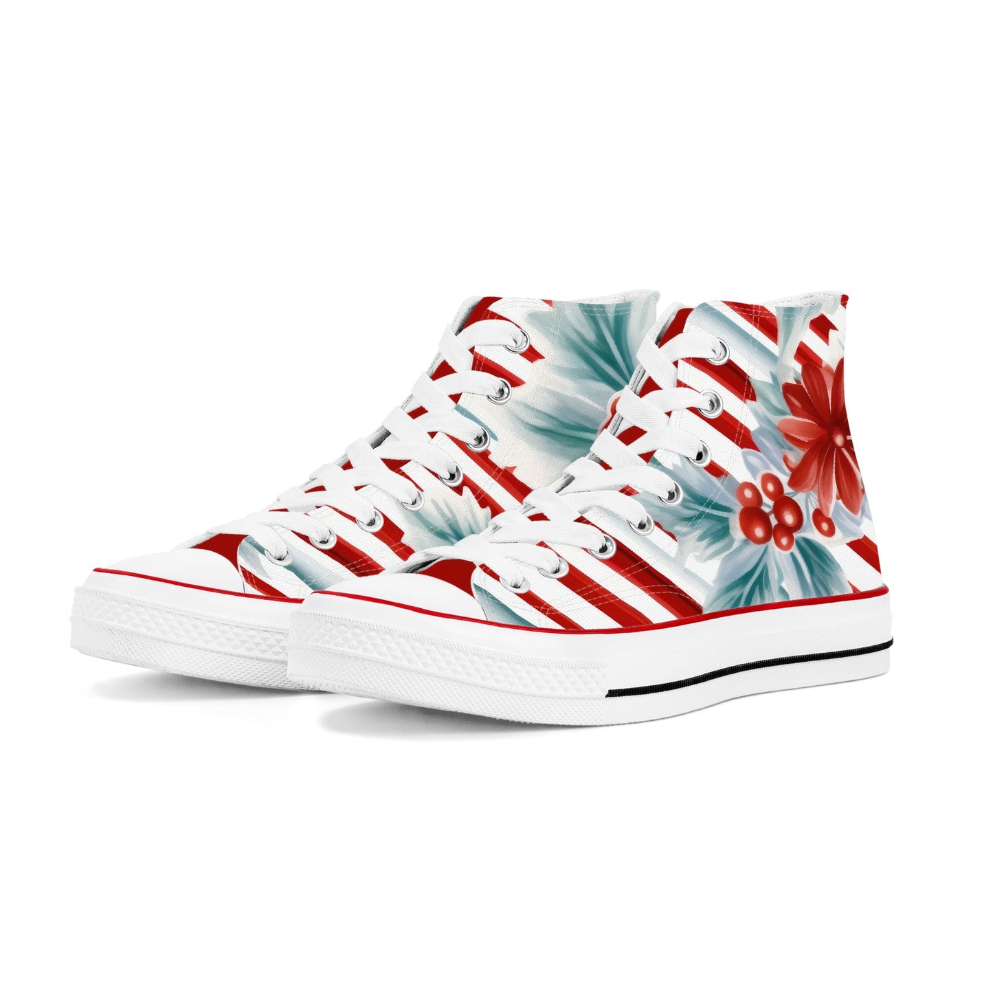 Mens Classic Holly Striped High Top Canvas Shoes