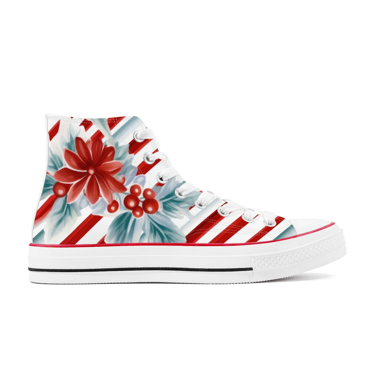 Mens Classic Holly Striped High Top Canvas Shoes