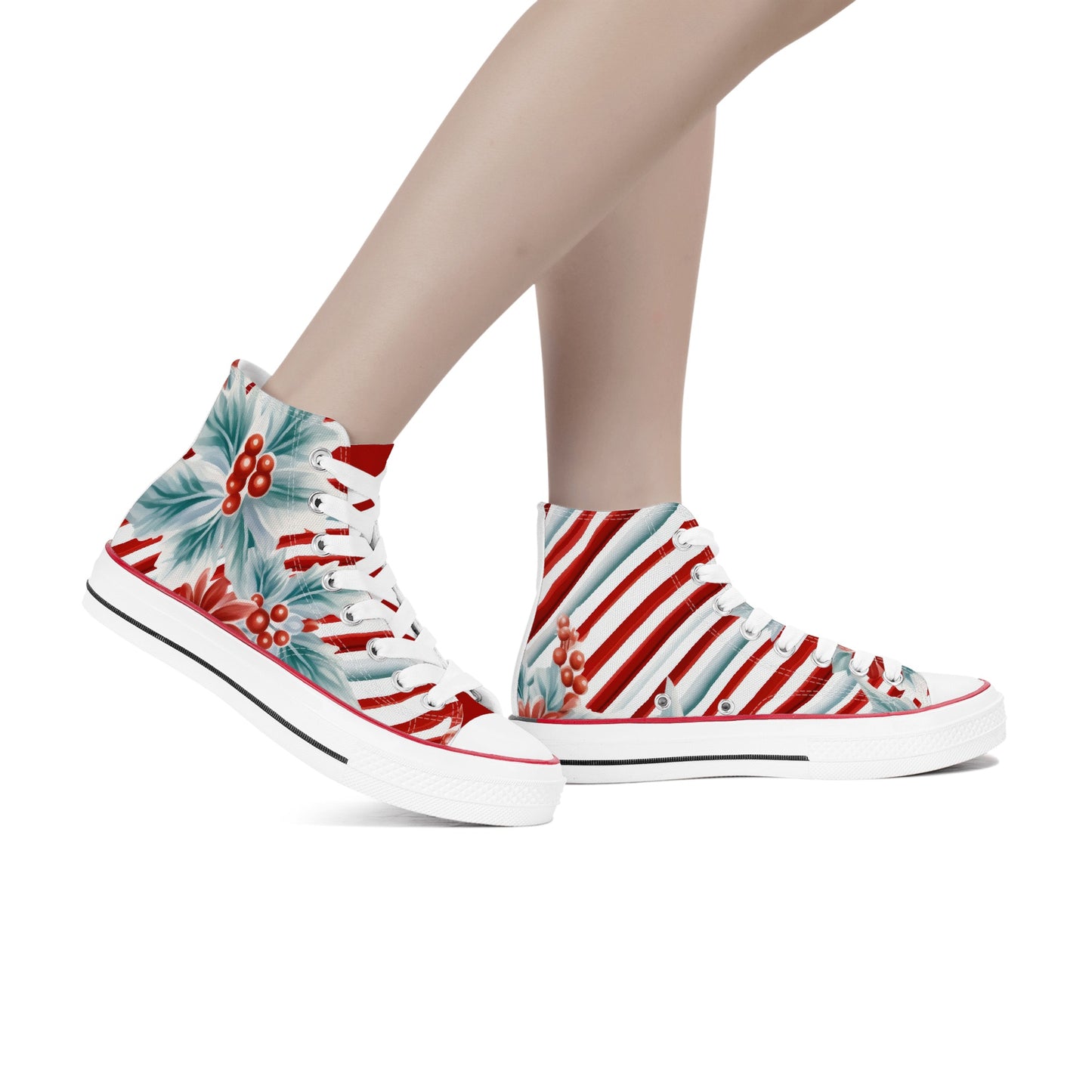 Womens Classic Holly Striped High Top Canvas Shoes