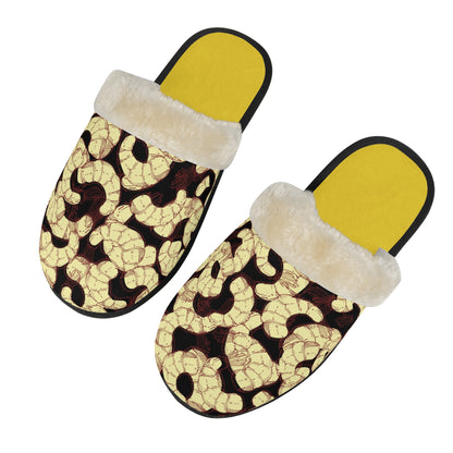 Unisex Non Slip Fuzzy Warm Slippers Shrimp