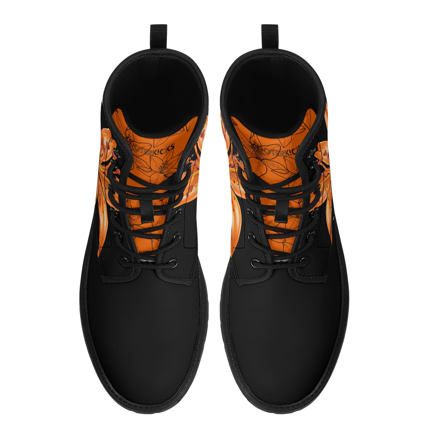 Orange Lily Black Casual Leather Boots