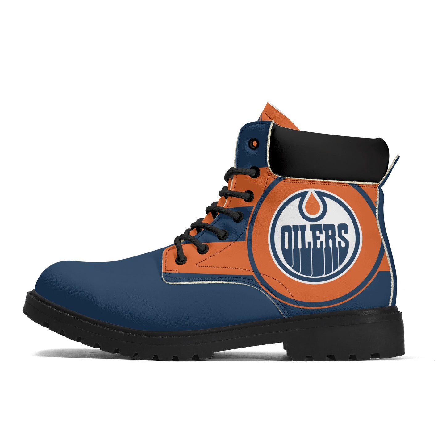 Mens Edmonton Oilers Inspired All Season Leather Boots