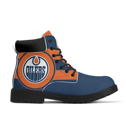 Mens Edmonton Oilers Inspired All Season Leather Boots