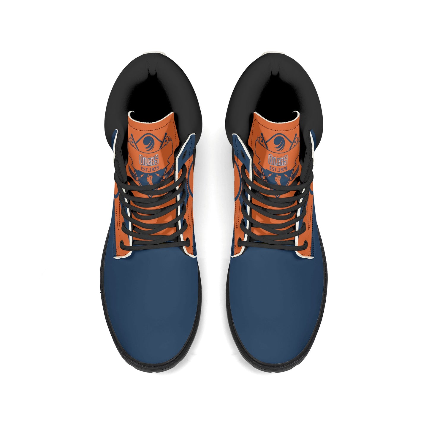 Mens Edmonton Oilers Inspired All Season Leather Boots