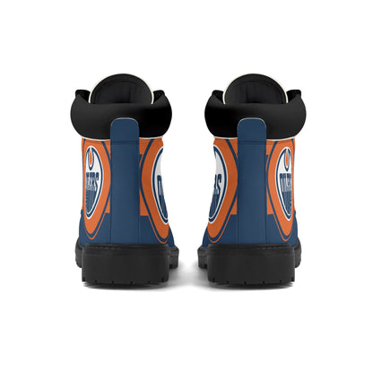 Mens Edmonton Oilers Inspired All Season Leather Boots