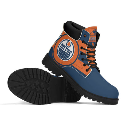 Mens Edmonton Oilers Inspired All Season Leather Boots