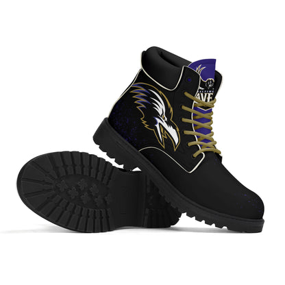 Baltimore Ravens Inspired Leather All Season Boots