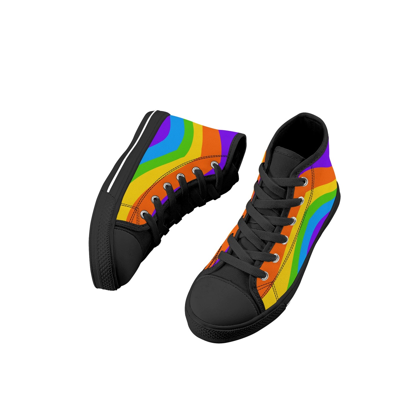 Kids Rainbow High Top Canvas Shoes