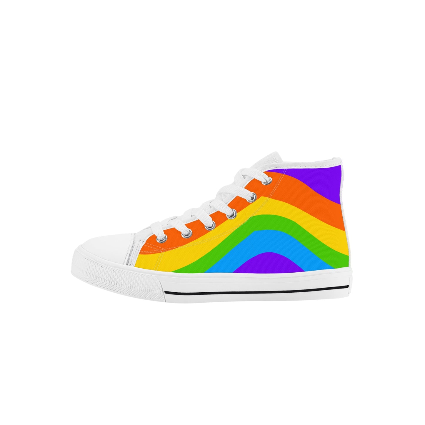 Kids Rainbow High Top Canvas Shoes