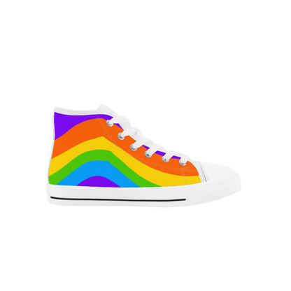 Kids Rainbow High Top Canvas Shoes