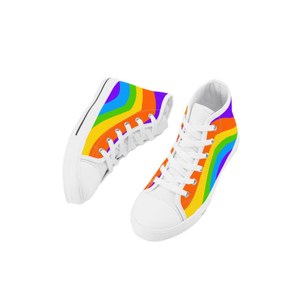 Kids Rainbow High Top Canvas Shoes