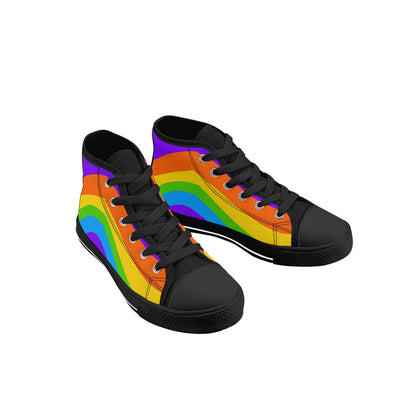 Kids Rainbow High Top Canvas Shoes