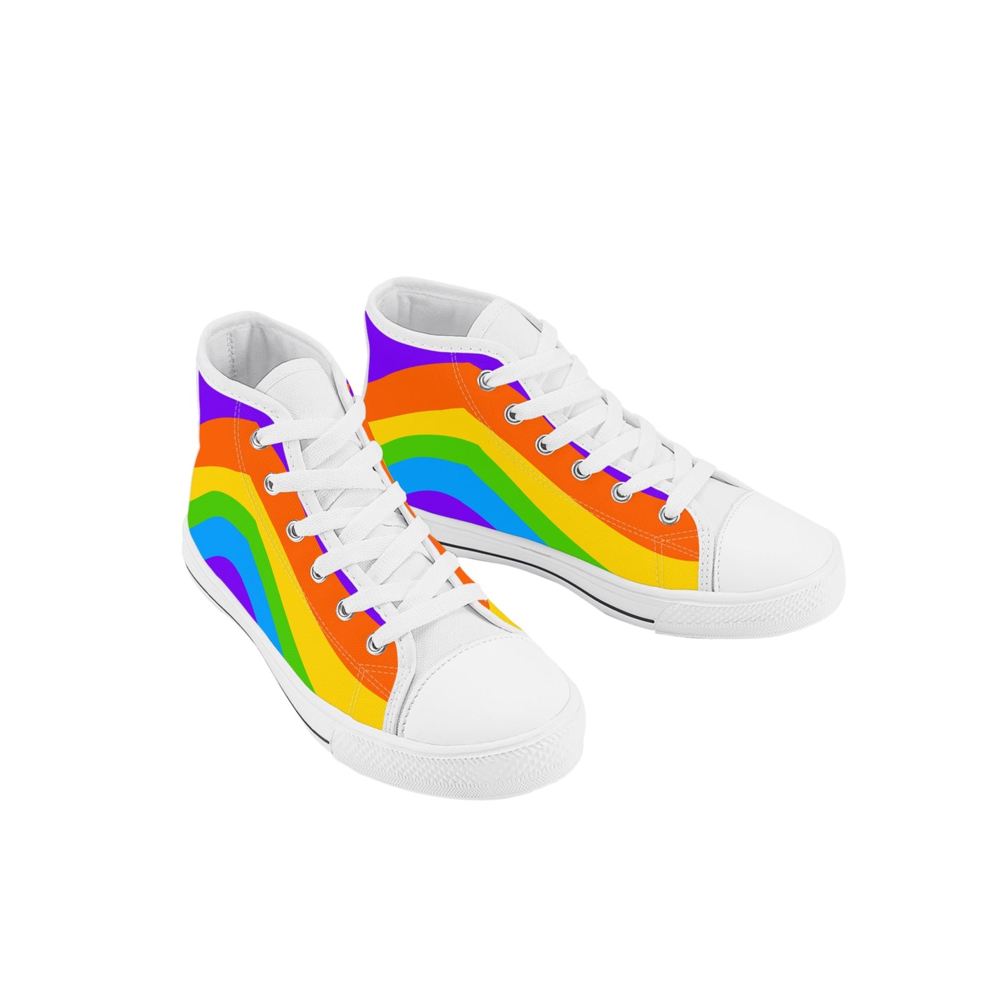 Kids Rainbow High Top Canvas Shoes