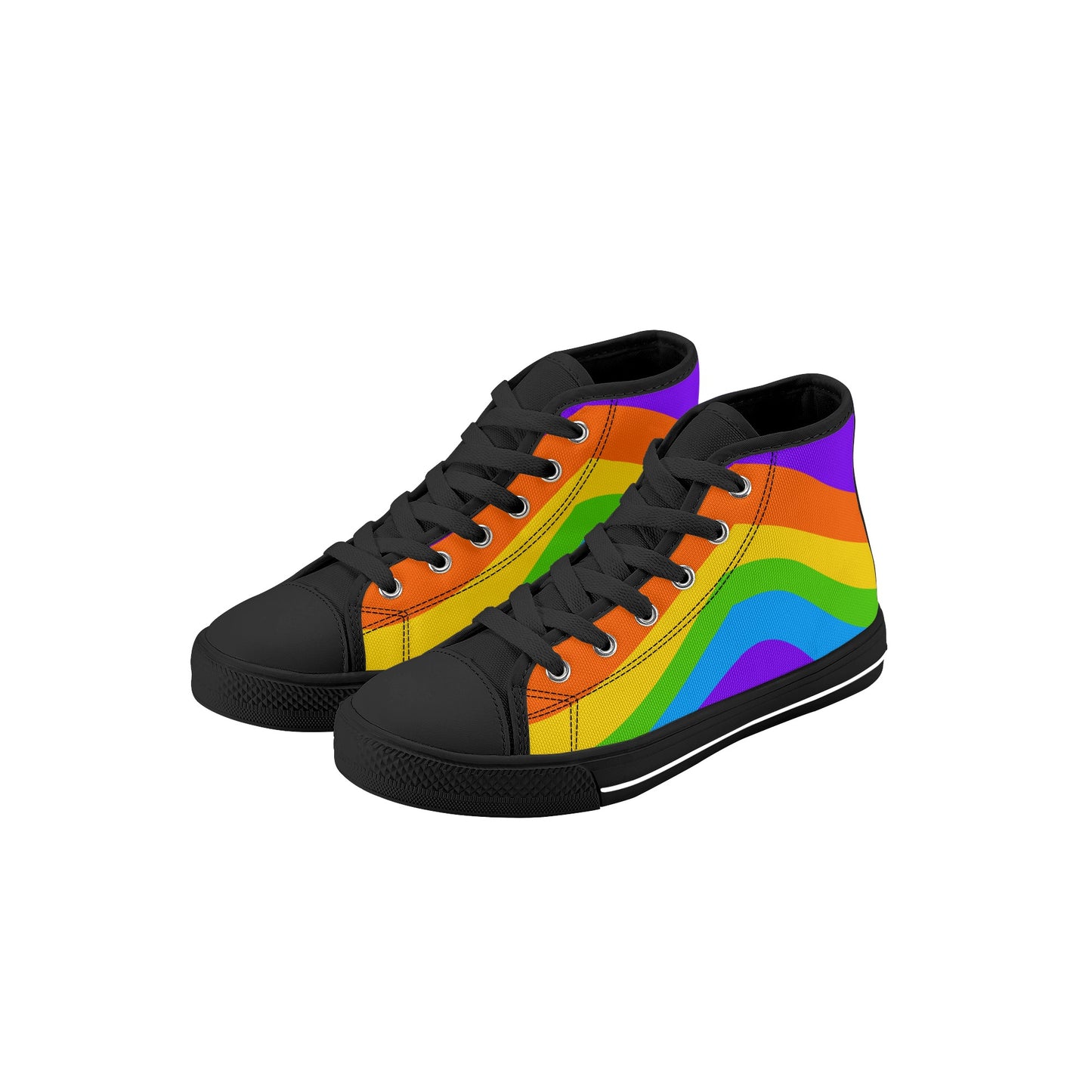 Kids Rainbow High Top Canvas Shoes