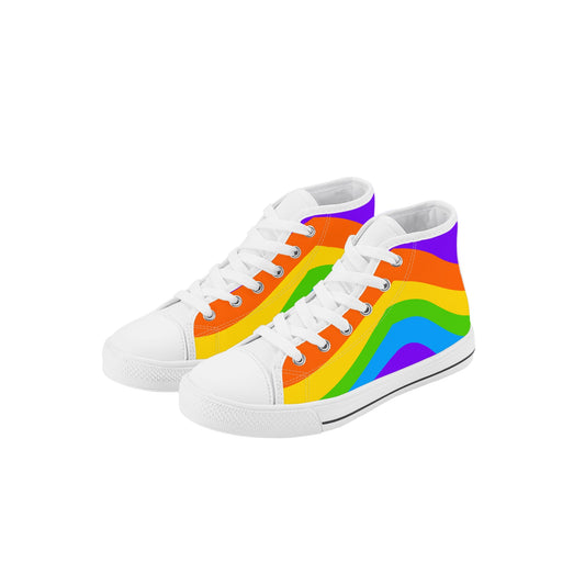 Kids Rainbow High Top Canvas Shoes