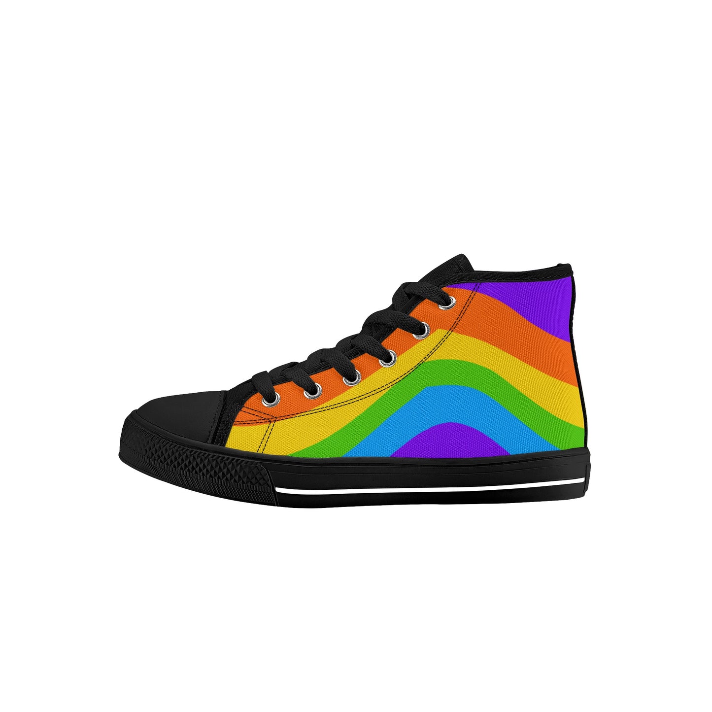 Kids Rainbow High Top Canvas Shoes