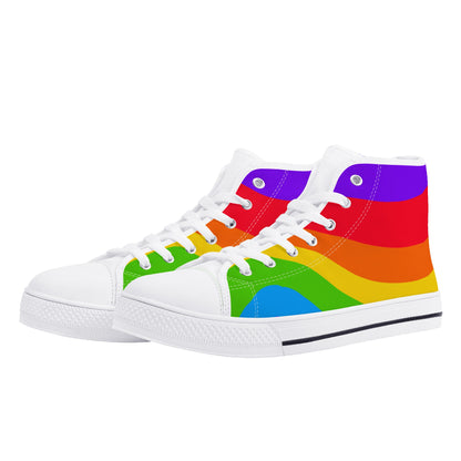 Rainbow Wave High TopCanvas Shoes