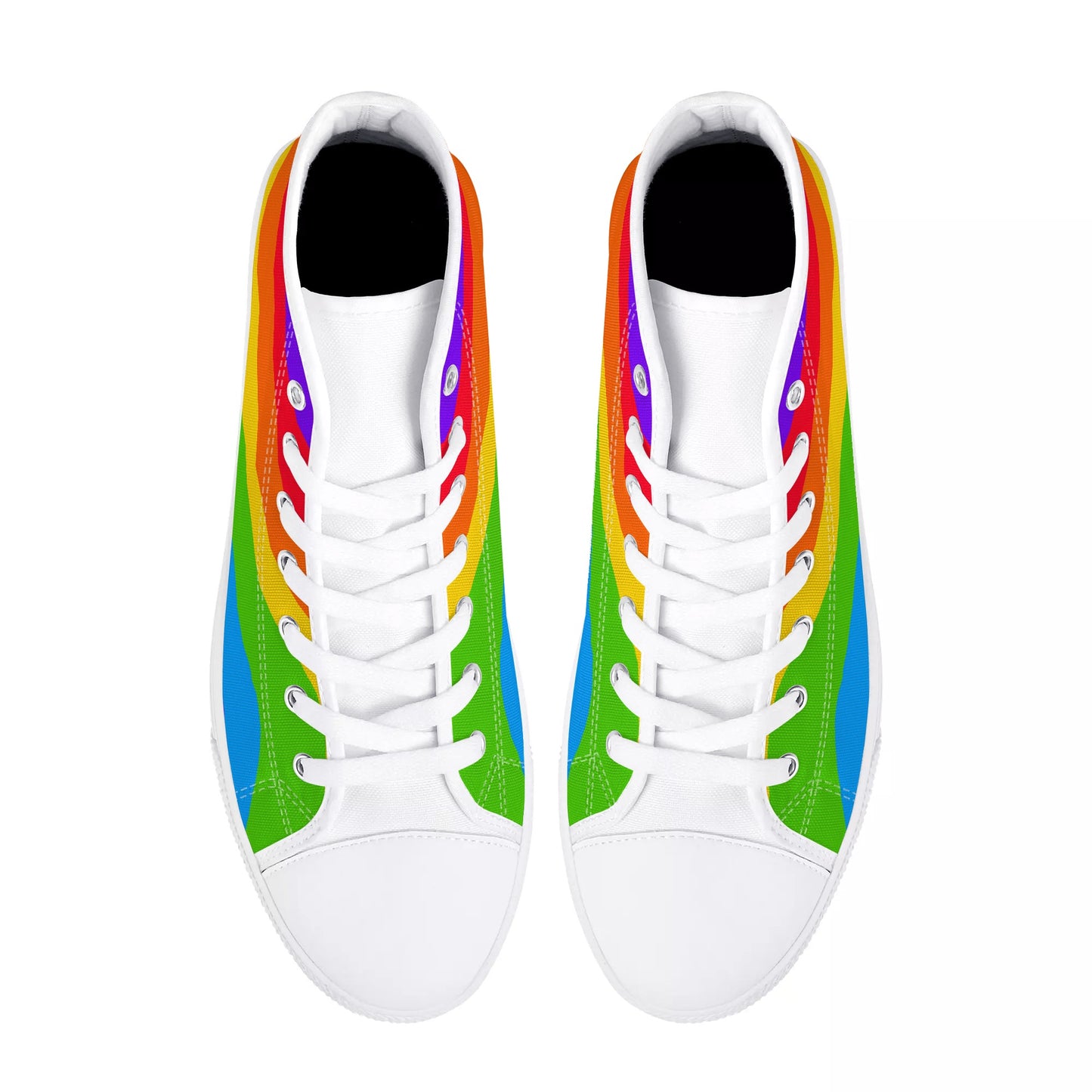 Rainbow Wave High TopCanvas Shoes