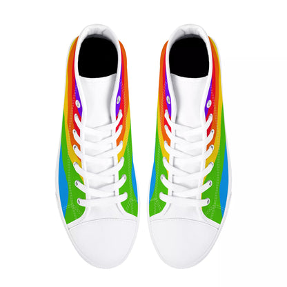 Rainbow Wave High TopCanvas Shoes