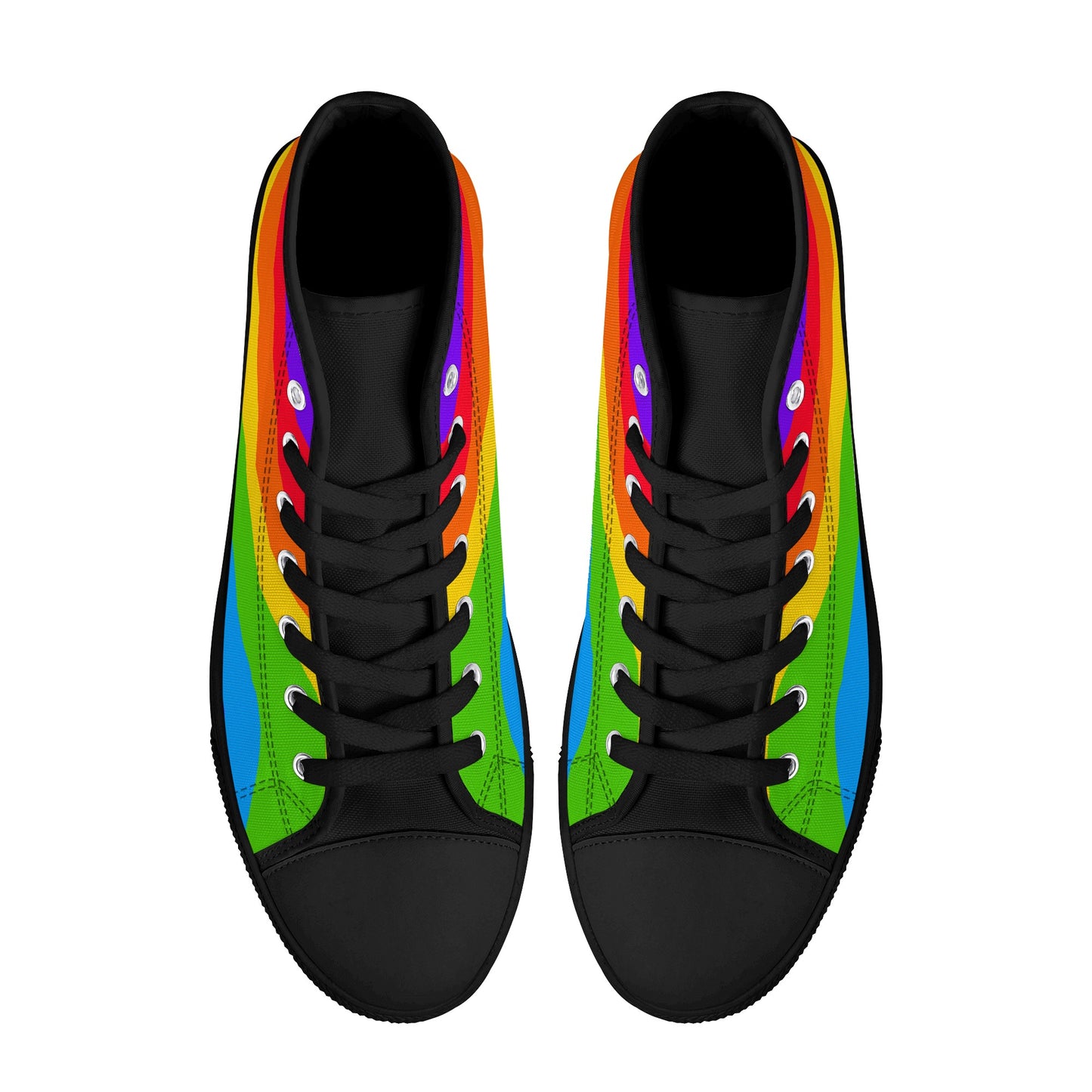 Rainbow Wave High TopCanvas Shoes