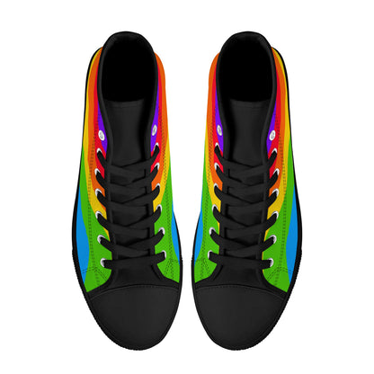 Rainbow Wave High TopCanvas Shoes