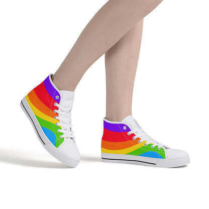 Rainbow Wave High TopCanvas Shoes