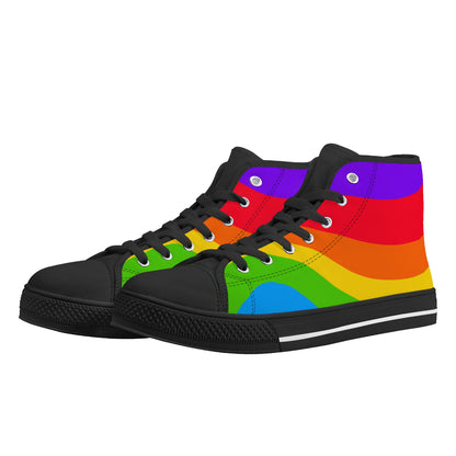 Rainbow Wave High TopCanvas Shoes