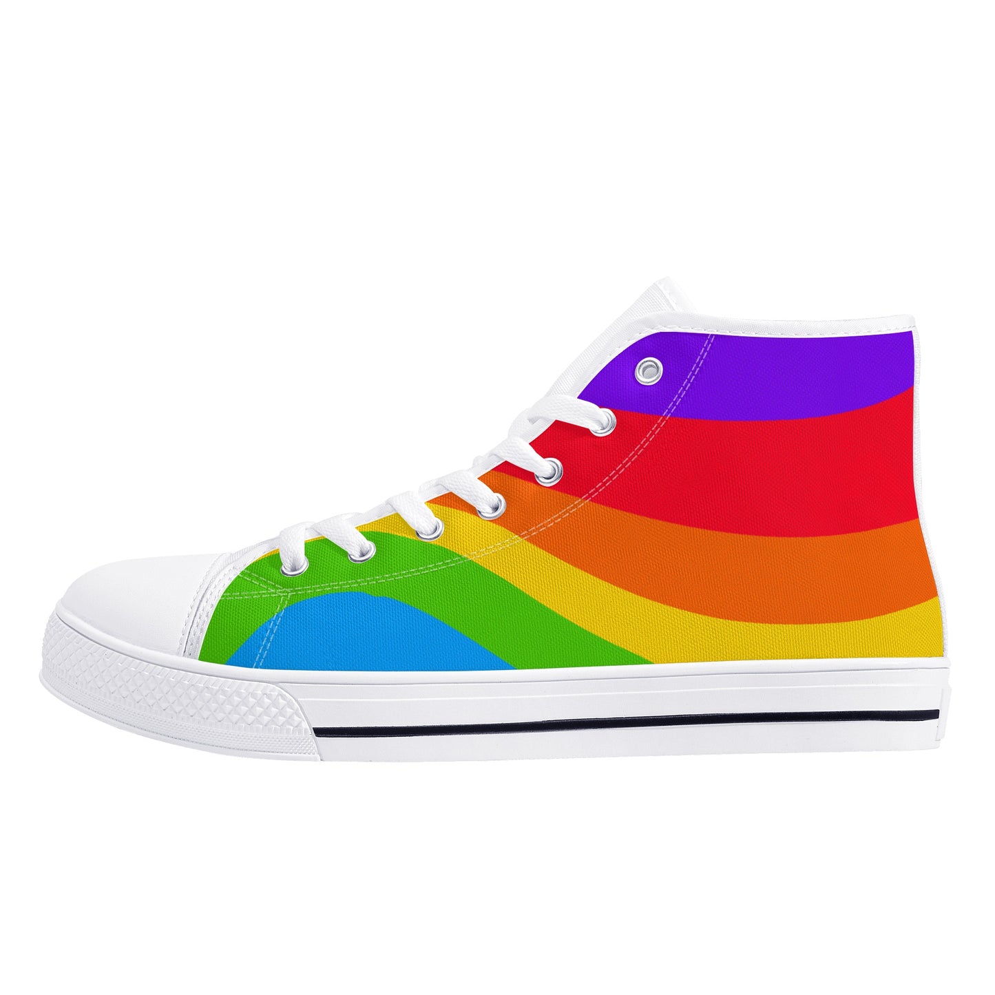 Rainbow Wave High TopCanvas Shoes