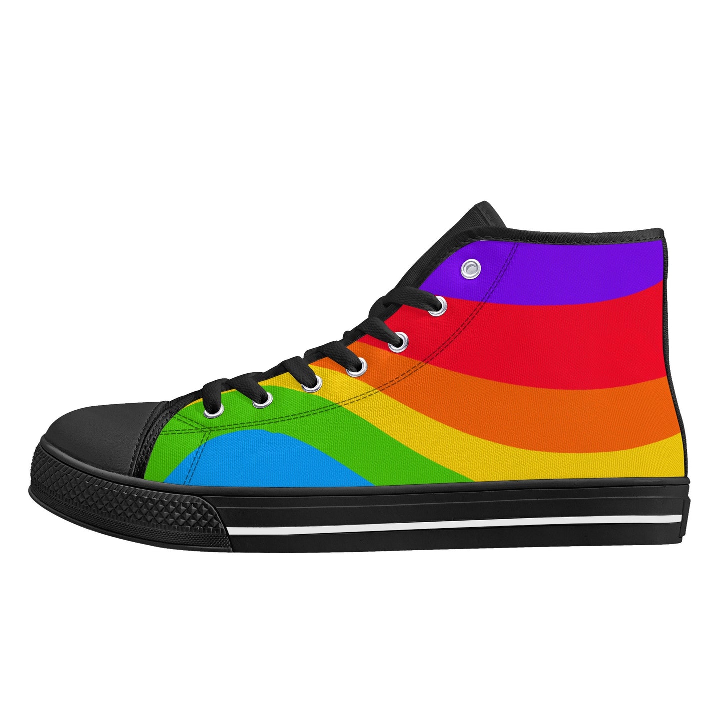 Rainbow Wave High TopCanvas Shoes