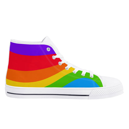 Rainbow Wave High TopCanvas Shoes