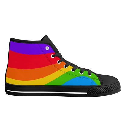 Rainbow Wave High TopCanvas Shoes