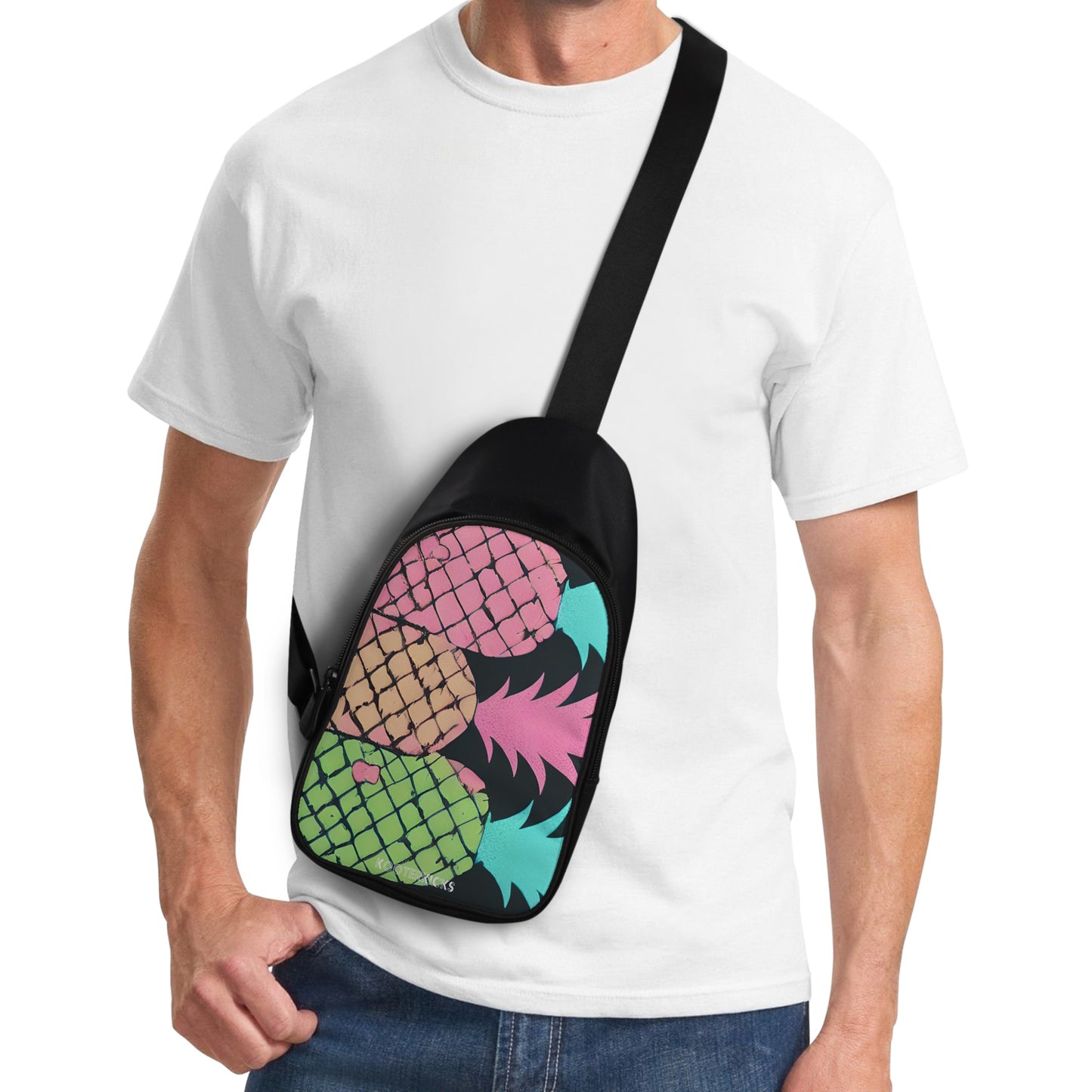 Pastel Pineapple Row Chest Bag