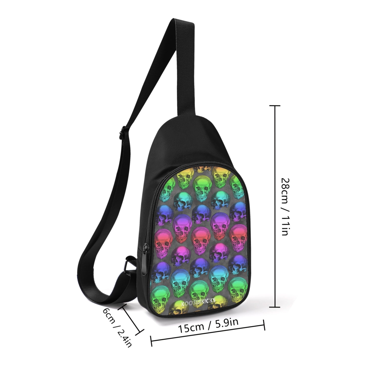 Rainbow Skull Chest Bag