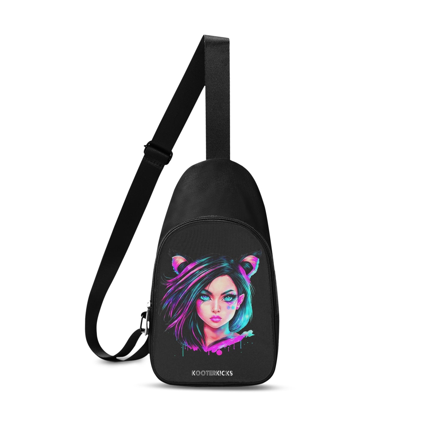 Watercolour Kitty Girl Chest Bag