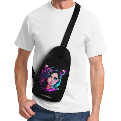Watercolour Kitty Girl Chest Bag