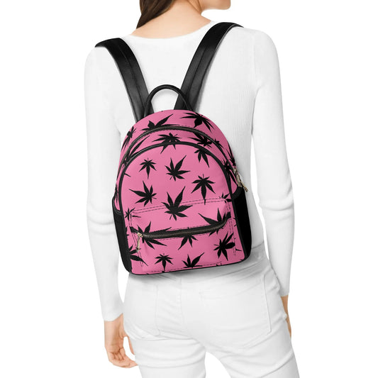 Pink Pot Casual PU Leather Backpack