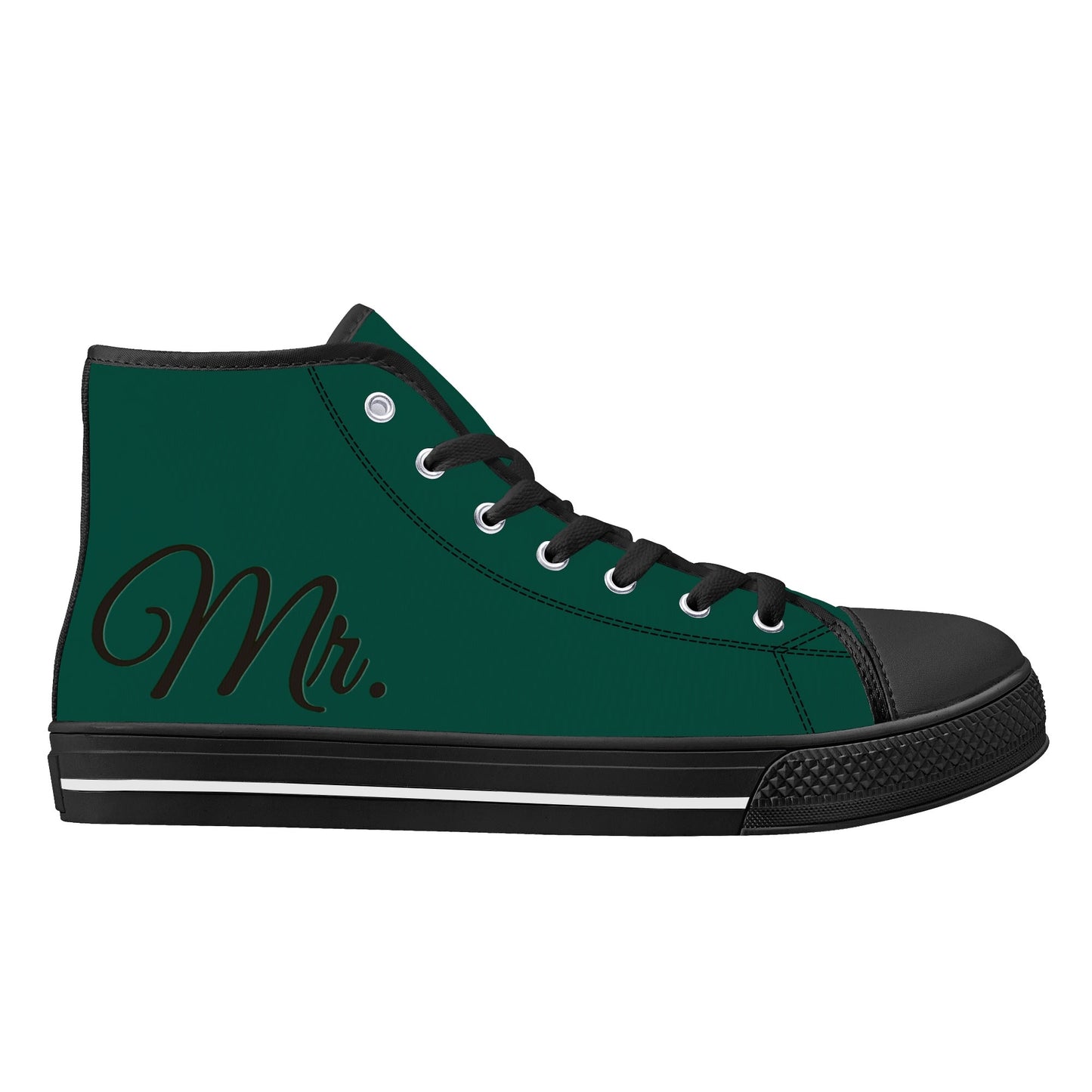 Custom Wedding Shoes - Mens High Top Canvas Shoes - Custom Order for M&R