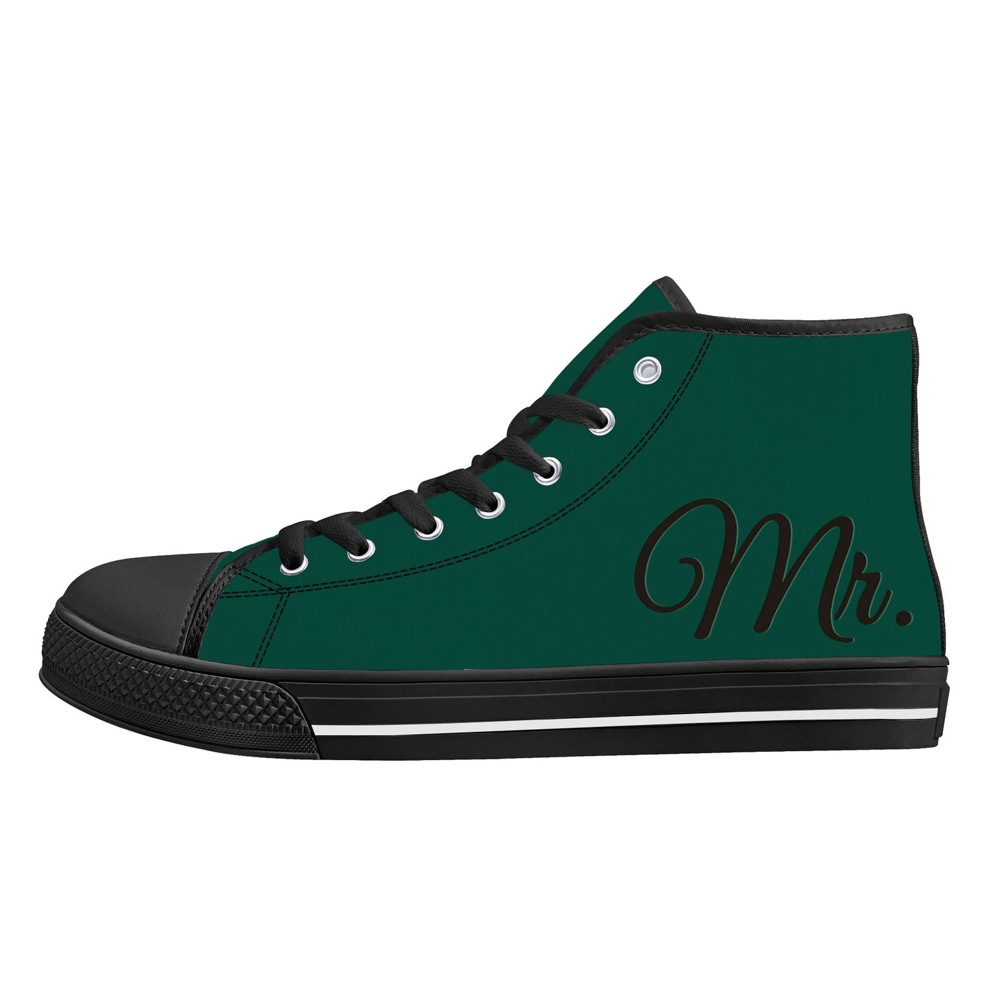 Custom Wedding Shoes - Mens High Top Canvas Shoes - Custom Order for M&R