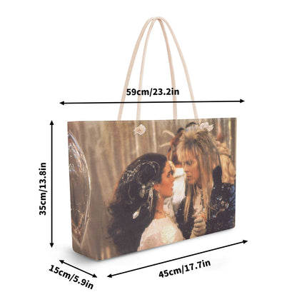 Jareth and Sarah Labyrinth Inspired Polyester Weekender Bag Travel Tote Bag