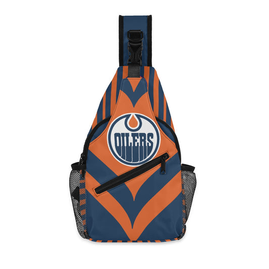 Edmonton Oilers Inspired Chest Crossbody Bag with Adjustable Strap