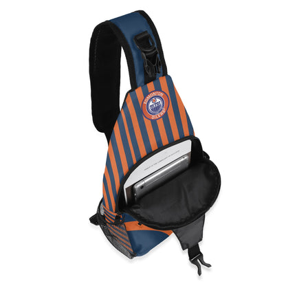 Edmonton Oilers Inspired Chest Crossbody Bag with Adjustable Strap