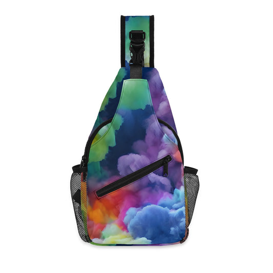 Rainbow Cloud Chest Crossbody Bag with Adjustable Strap