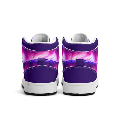 Mens Premium Unicorn Hair PU Leather High Top Sneakers