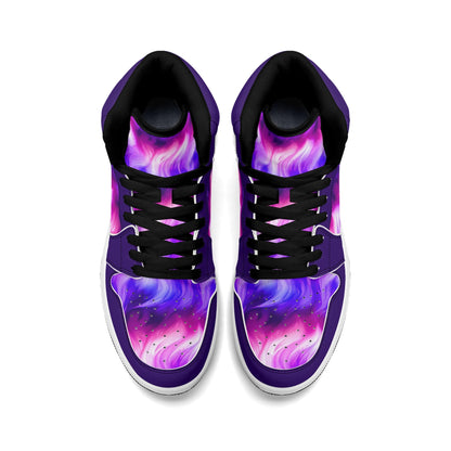 Mens Premium Unicorn Hair PU Leather High Top Sneakers